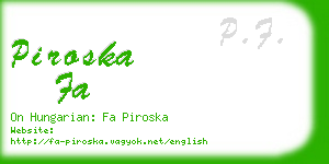 piroska fa business card